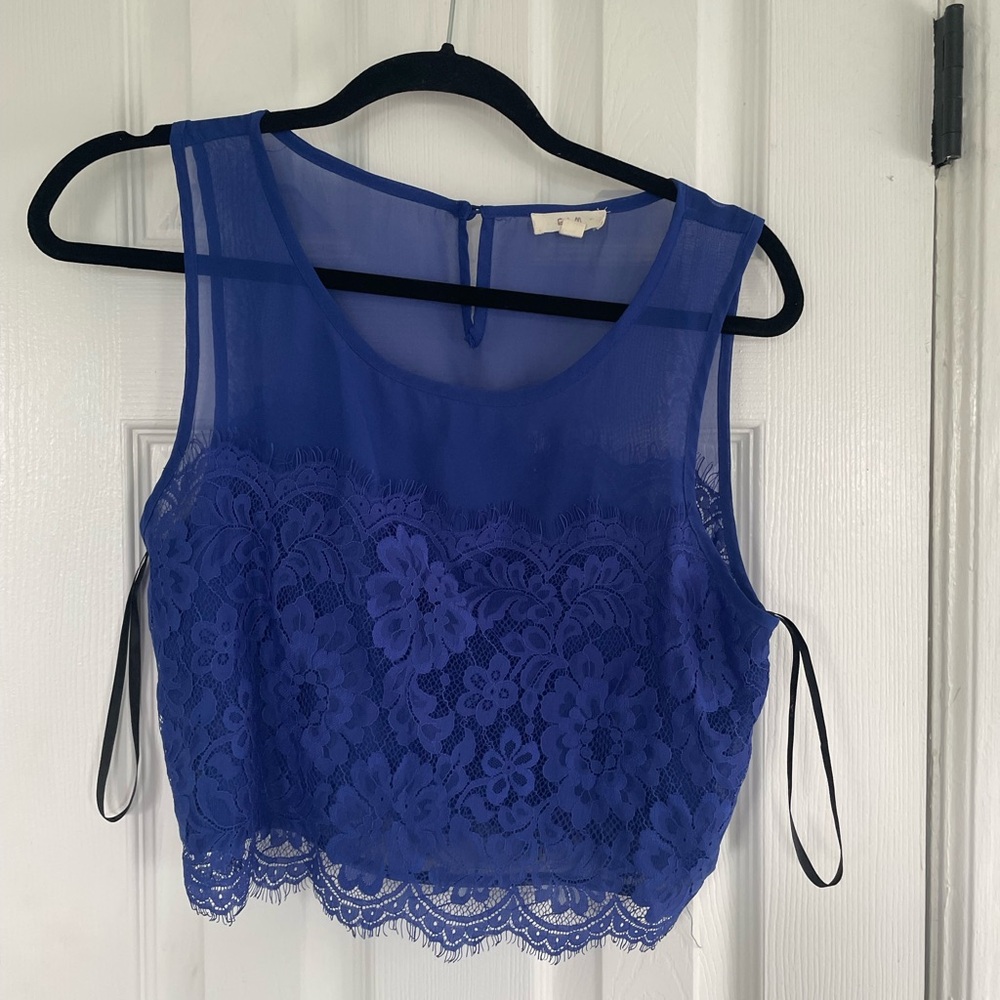 Blue/Purple lace crop top